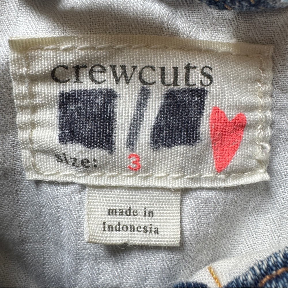 Crewcuts J.Crew Girls' Denim Jacket Medium Blue Wash Jean Coat Buttons Sz 3 - Picture 3 of 13